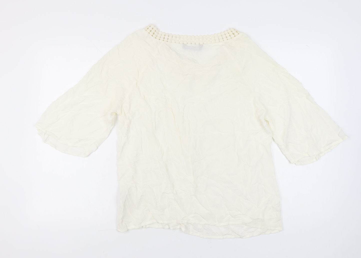 Womens UK Size 14 LC Waikiki Ivory Tunic Blouse