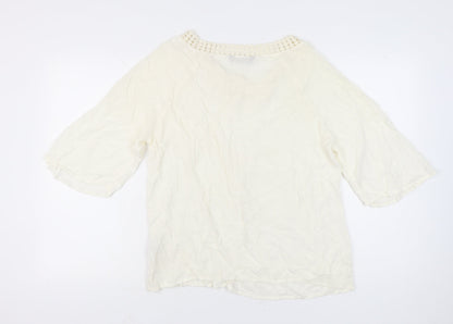 Womens UK Size 14 LC Waikiki Ivory Tunic Blouse