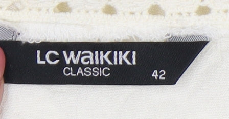 Womens UK Size 14 LC Waikiki Ivory Tunic Blouse