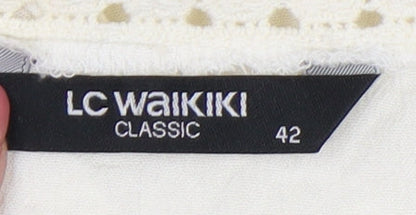Womens UK Size 14 LC Waikiki Ivory Tunic Blouse