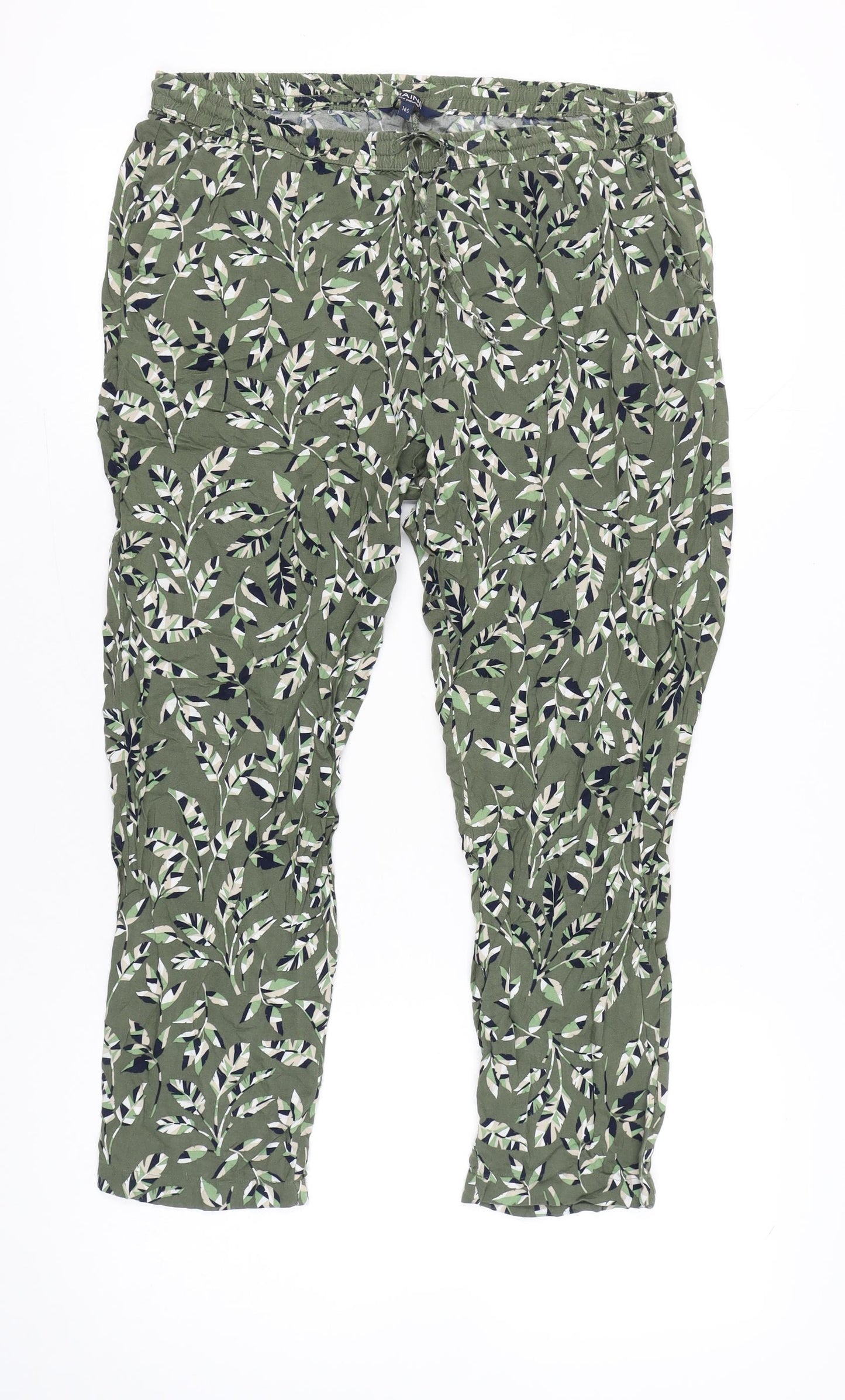Maine New England Women’s Green Floral Relaxed Trousers Size 16S