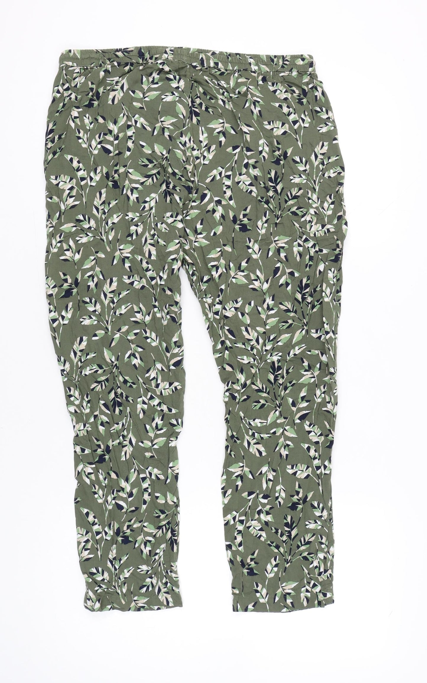 Maine New England Women’s Green Floral Relaxed Trousers Size 16S
