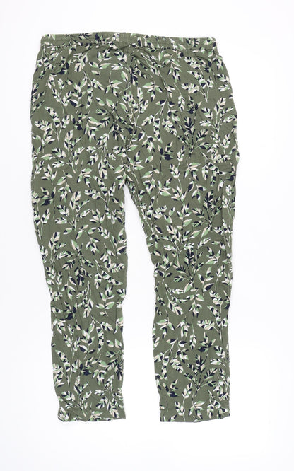 Maine New England Women’s Green Floral Relaxed Trousers Size 16S
