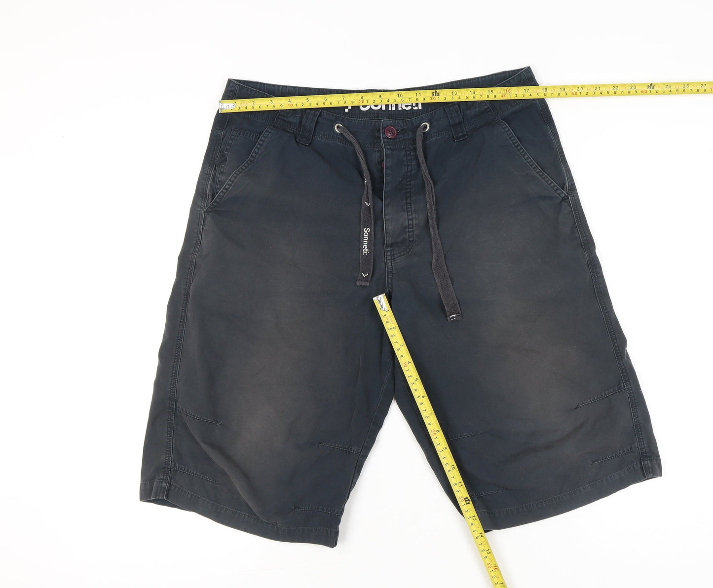 Sonneti Men's Black Cargo Shorts Size 34 Cotton Casual Summer