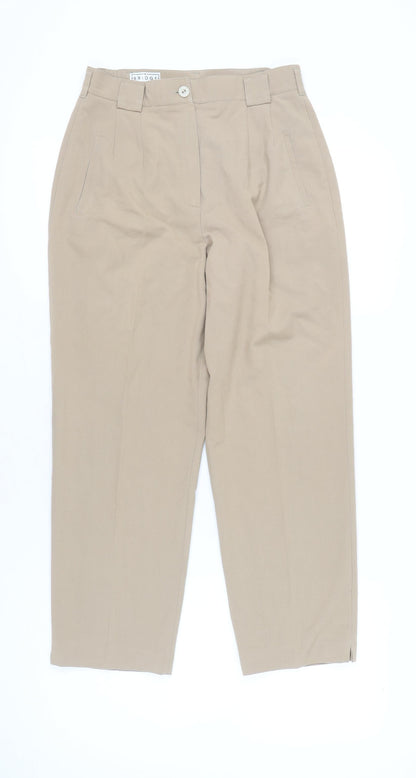 Bridge Womens Beige Chino Trousers Size 18 Straight Leg Pleated