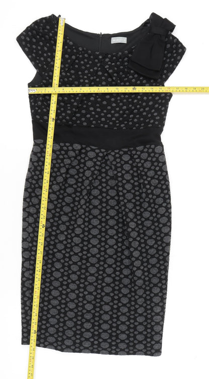 Marks and Spencer Women’s Black Grey Polka Dot Sheath Dress Size 10