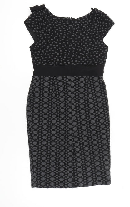 Marks and Spencer Women’s Black Grey Polka Dot Sheath Dress Size 10