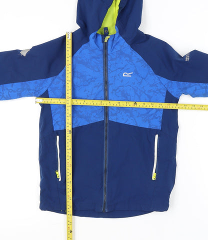 Regatta Boys Blue Soft Shell Hooded Jacket 9-10 Years Water Resistant