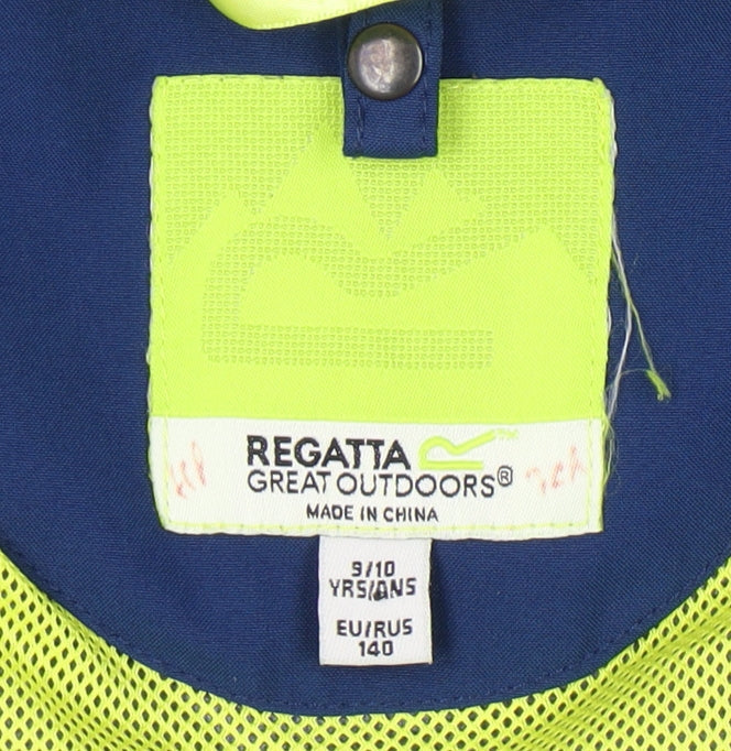 Regatta Boys Blue Soft Shell Hooded Jacket 9-10 Years Water Resistant