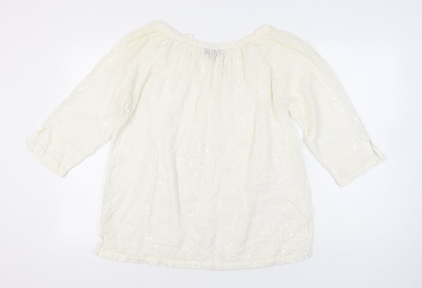 Womens UK Size 18 Paul Costelloe Ivory Tunic Blouse