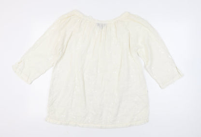 Womens UK Size 18 Paul Costelloe Ivory Tunic Blouse