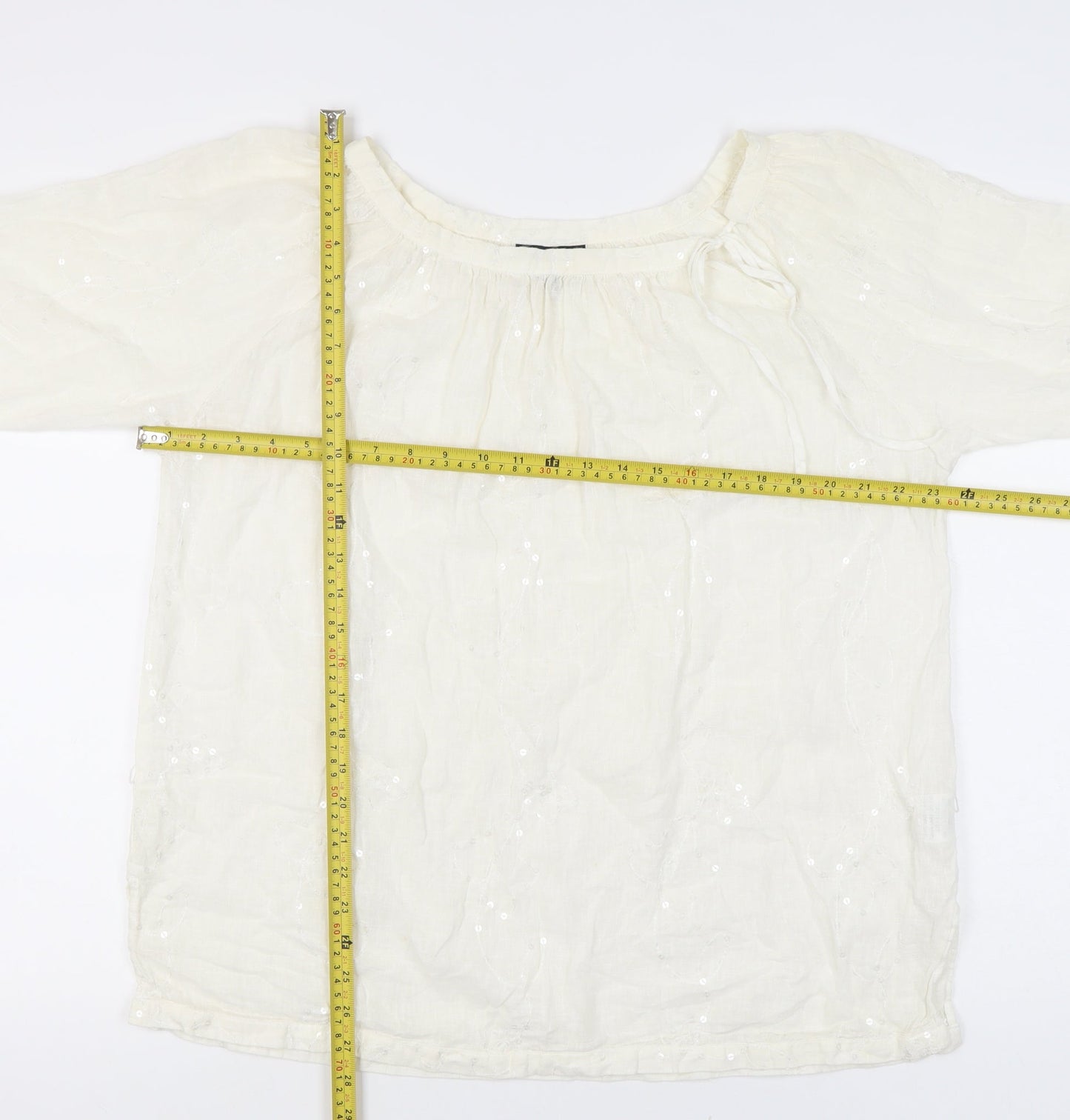 Womens UK Size 18 Paul Costelloe Ivory Tunic Blouse