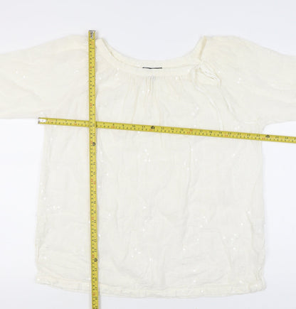 Womens UK Size 18 Paul Costelloe Ivory Tunic Blouse