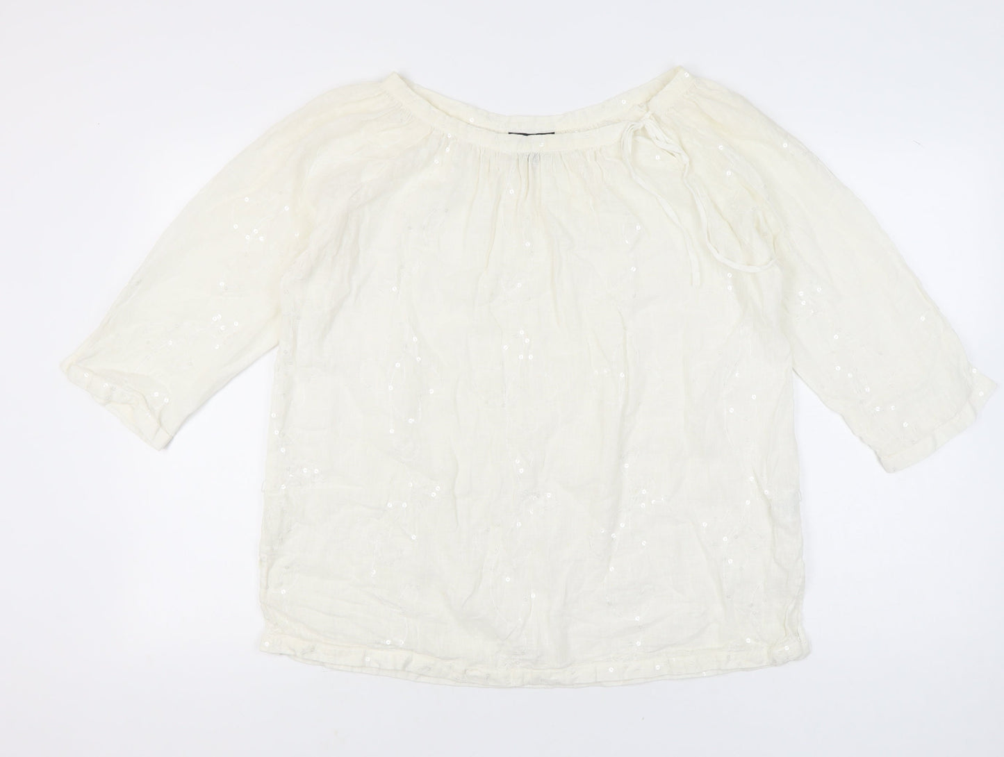 Womens UK Size 18 Paul Costelloe Ivory Tunic Blouse