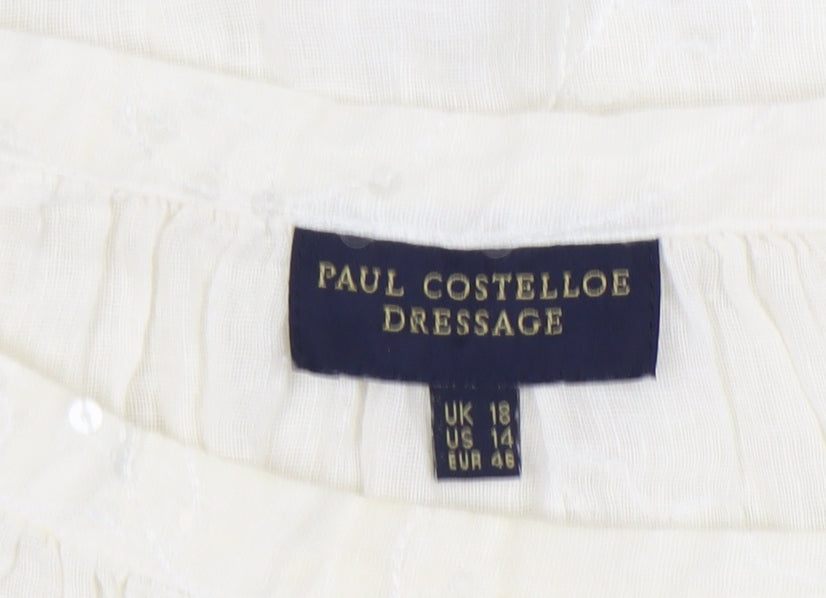 Womens UK Size 18 Paul Costelloe Ivory Tunic Blouse