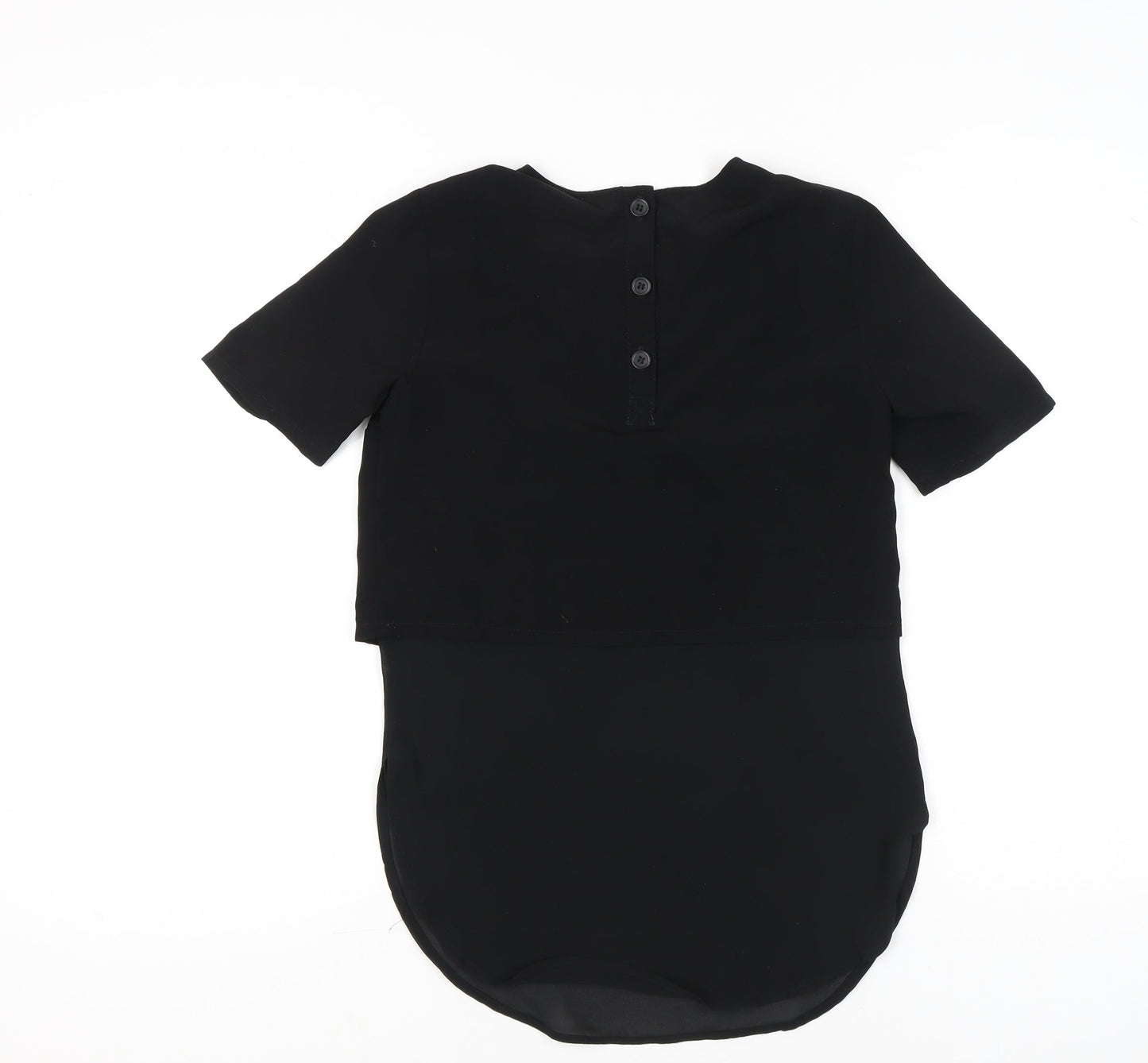 Womens UK Size XS Sparkle & Fade Black Cropped Blouse