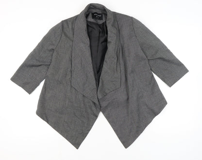 Atmosphere Women Grey Size 12 Shawl Lapel 3/4 Sleeve Blazer Jacket