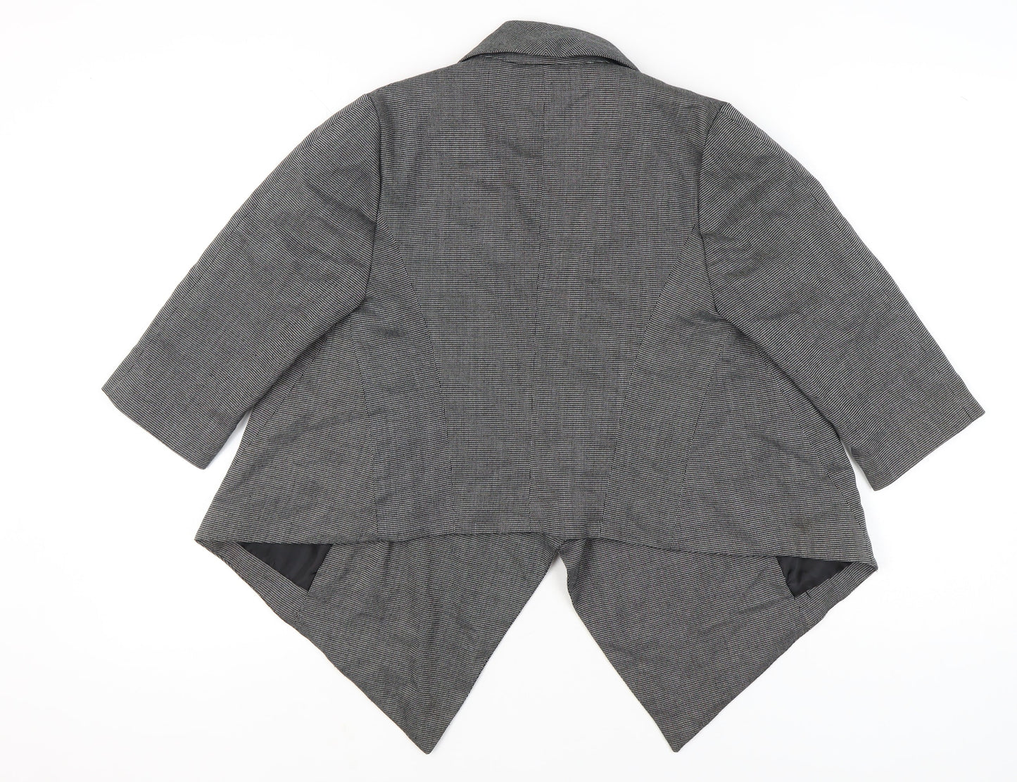 Atmosphere Women Grey Size 12 Shawl Lapel 3/4 Sleeve Blazer Jacket