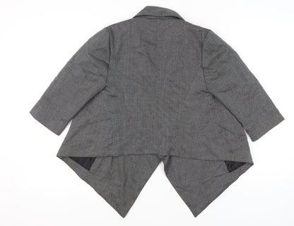 Atmosphere Women Grey Size 12 Shawl Lapel 3/4 Sleeve Blazer Jacket
