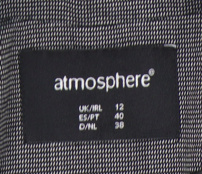 Atmosphere Women Grey Size 12 Shawl Lapel 3/4 Sleeve Blazer Jacket