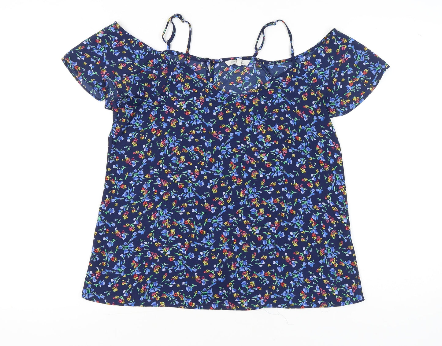 Womens UK Size 12 Peacocks Blue Tunic Blouse