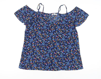 Womens UK Size 12 Peacocks Blue Tunic Blouse