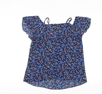 Womens UK Size 12 Peacocks Blue Tunic Blouse