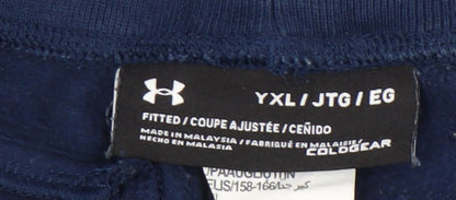 Under Armour Boys Blue XL Jogger Sweatpants Cotton Blend Activewear