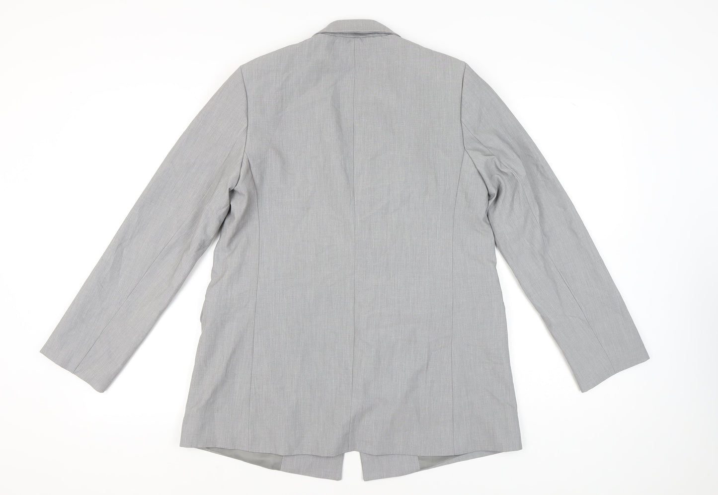 New Look Women’s Grey Blazer Size 14 Single-Breasted Work Jacket
