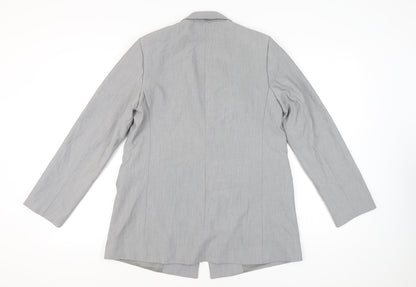 New Look Women’s Grey Blazer Size 14 Single-Breasted Work Jacket