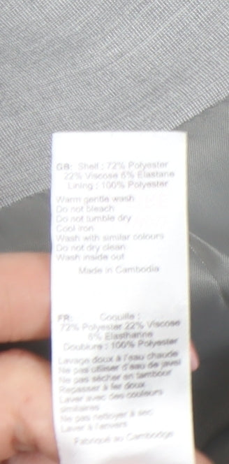 New Look Women’s Grey Blazer Size 14 Single-Breasted Work Jacket