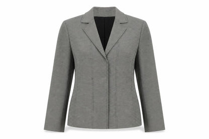 Jones New York Womens Grey Houndstooth Blazer Jacket Size 16