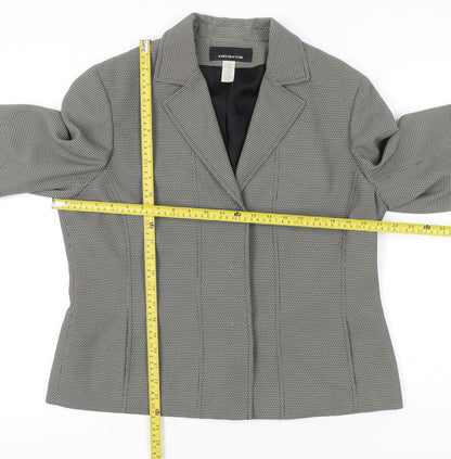 Jones New York Womens Grey Houndstooth Blazer Jacket Size 16