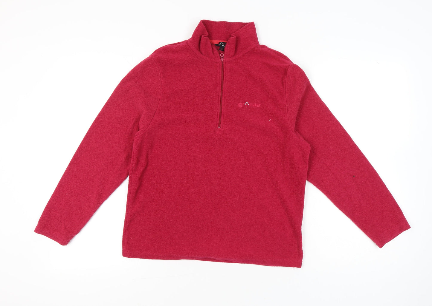 Granite Outdoors Women Red Fleece Pullover Sweatshirt L 1/4 Zip Hiking