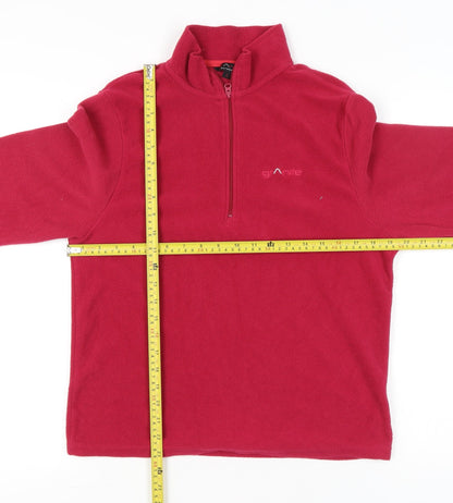 Granite Outdoors Women Red Fleece Pullover Sweatshirt L 1/4 Zip Hiking