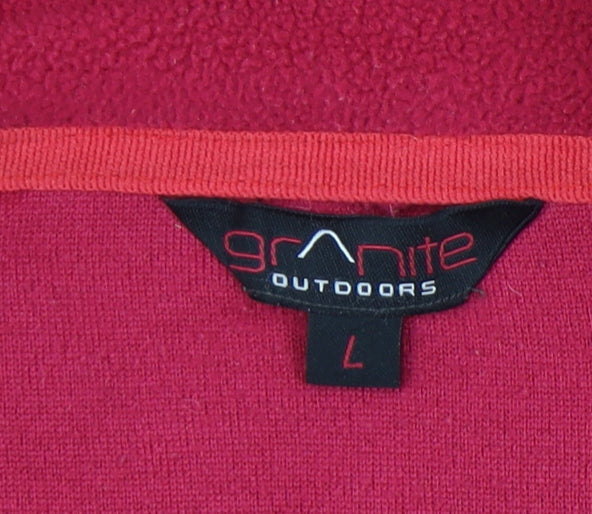 Granite Outdoors Women Red Fleece Pullover Sweatshirt L 1/4 Zip Hiking