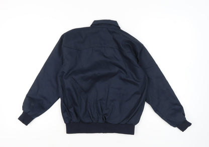 Cotton Works Boys Navy Blue Bomber Jacket Size 34 Collared Full Zip