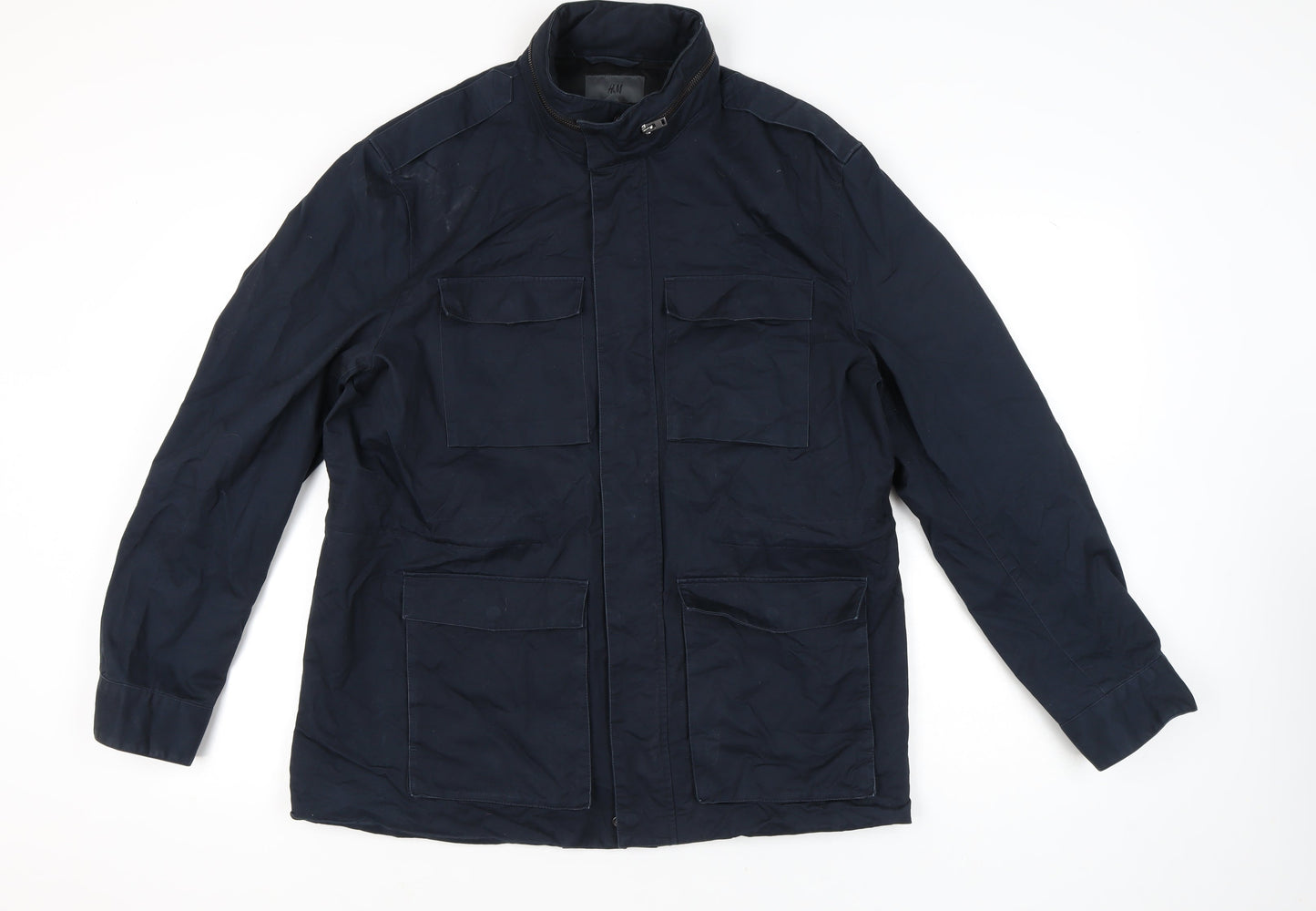 Mens UK Size 54 H&M Blue Military Jacket
