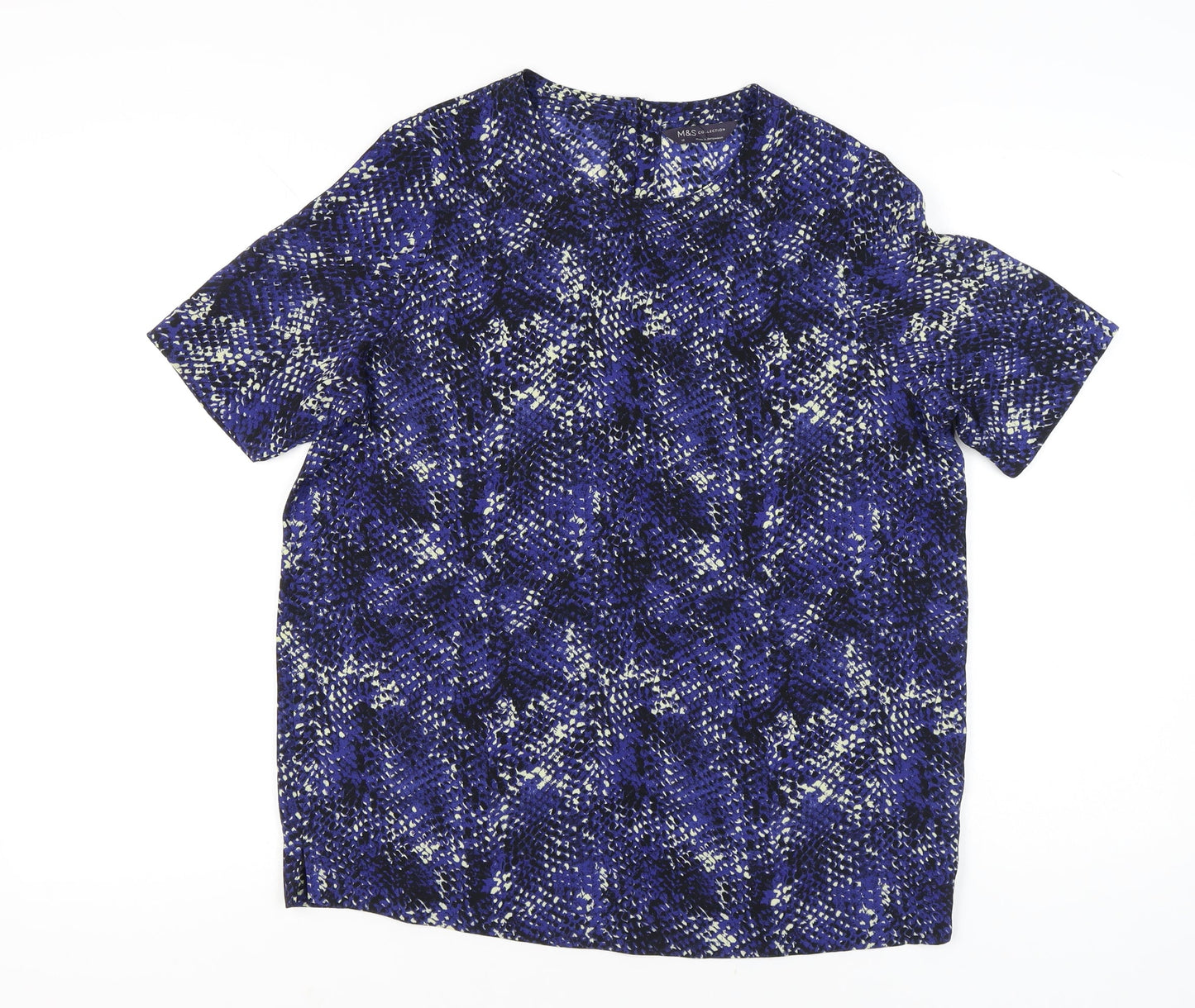 Womens UK Size 12 Marks and Spencer Blue Basic Blouse