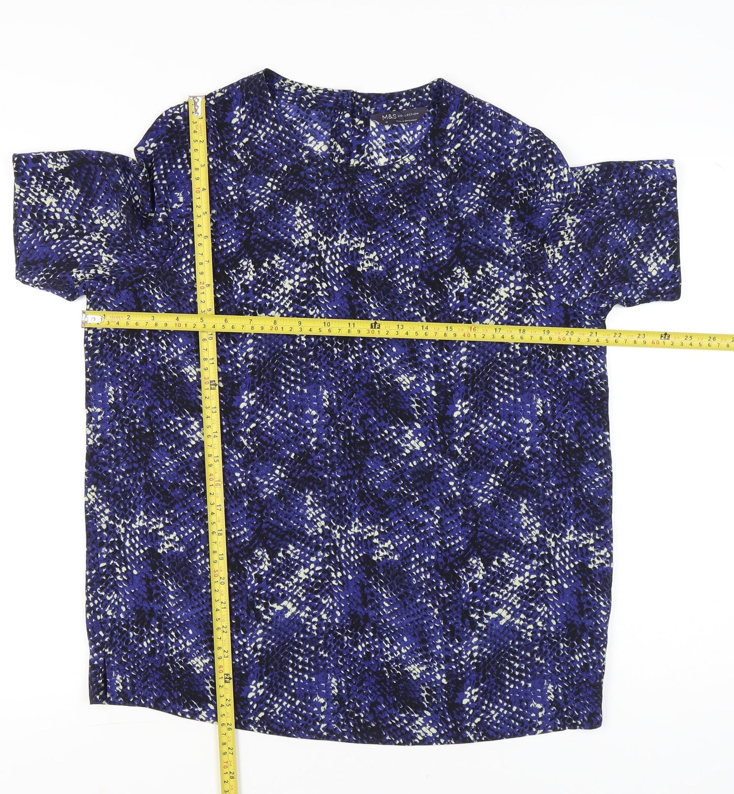 Womens UK Size 12 Marks and Spencer Blue Basic Blouse