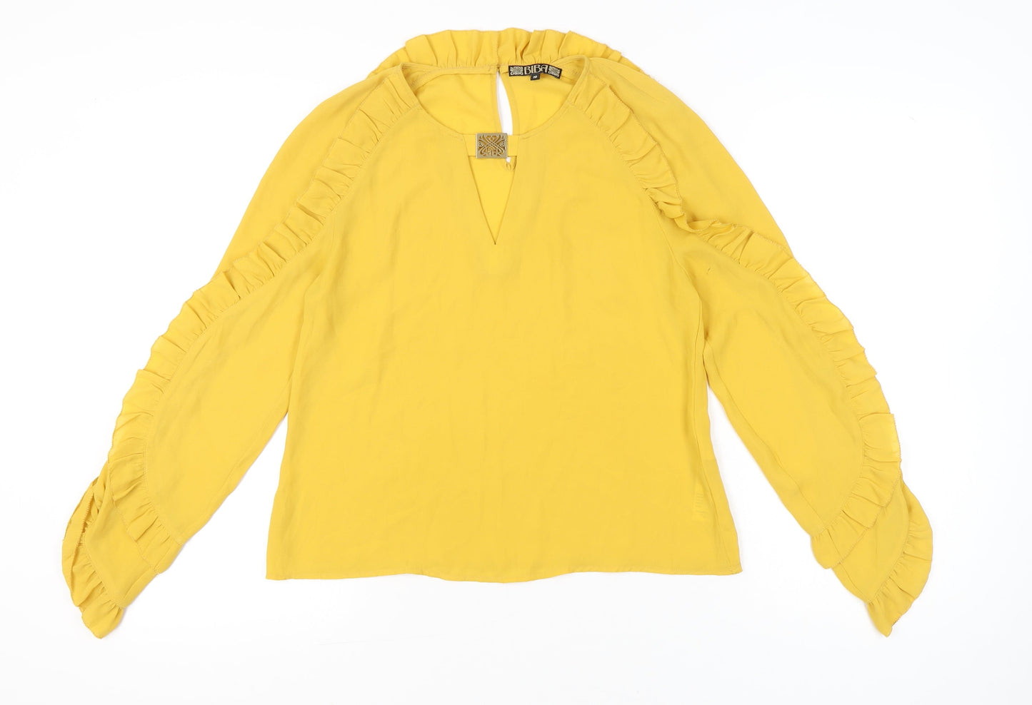 Womens UK Size 10 BiBA Yellow Tunic Blouse