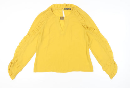 Womens UK Size 10 BiBA Yellow Tunic Blouse