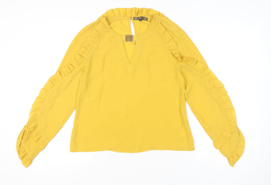 Womens UK Size 10 BiBA Yellow Tunic Blouse