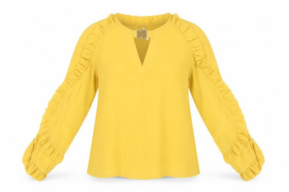 Womens UK Size 10 BiBA Yellow Tunic Blouse