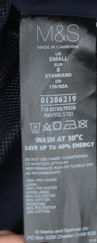 Mens UK Size S Marks and Spencer Blue Bomber Jacket