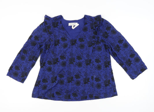 Womens UK Size 12 Thought Blue Tunic Blouse