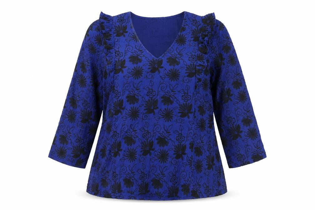 Womens UK Size 12 Thought Blue Tunic Blouse