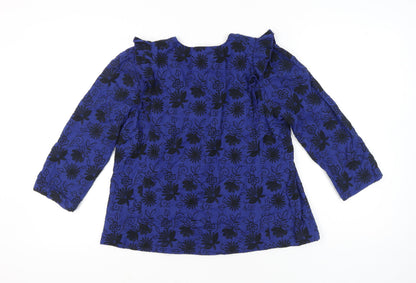 Womens UK Size 12 Thought Blue Tunic Blouse
