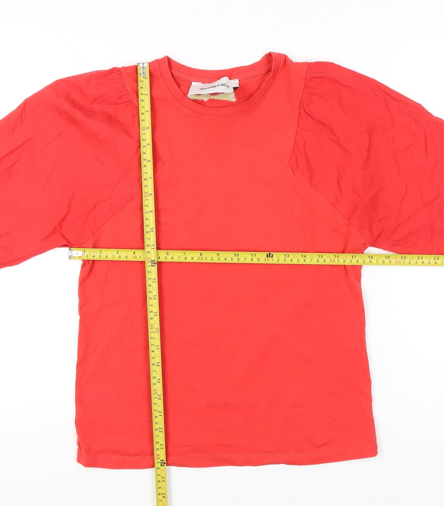 Womens UK Size M Silvian Heach Red Basic T-Shirt