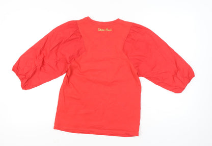 Womens UK Size M Silvian Heach Red Basic T-Shirt